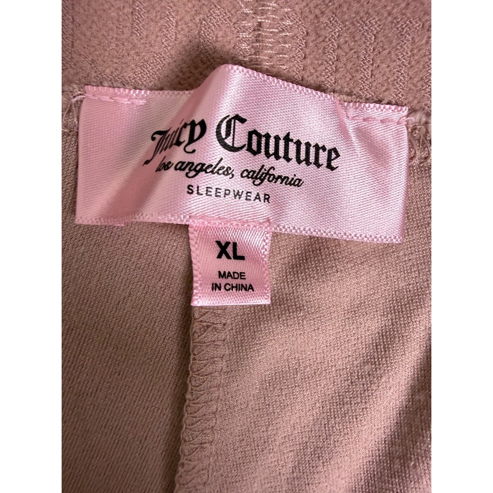Juicy Couture Velour Sleep Shorts Pink Rhinestone Logo‎ Y2K Lounge XL 0098 - Picture 6 of 8